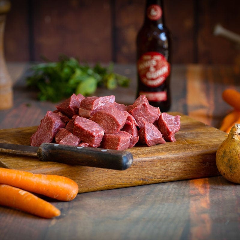 Scottish Stewing Steak available to buy at Macdonald & Sons Butchers in Dundee