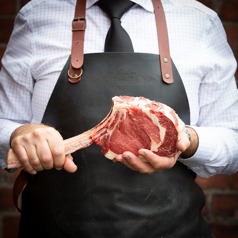 Scottish Tomahawk Steak available to buy at Macdonald & Sons Butchers in Dundee, Scotland