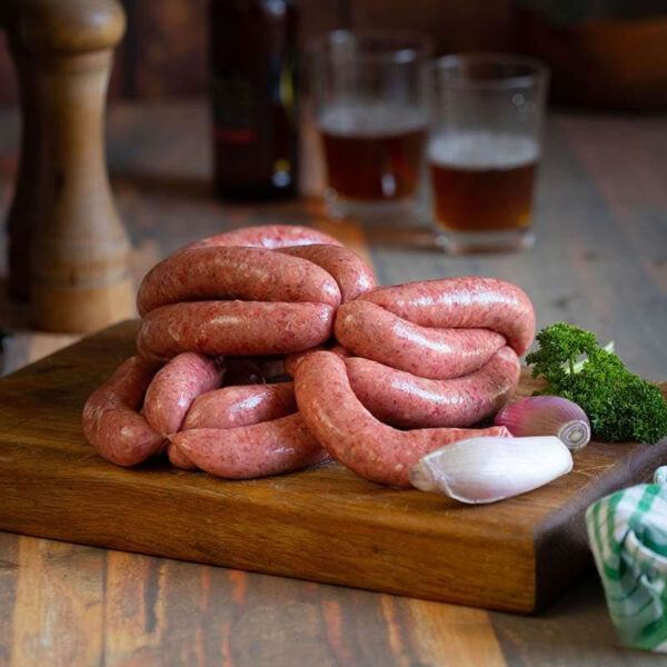 Scottish recipe steak and onion sausages