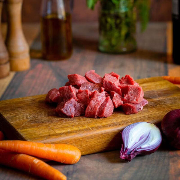 diced round steak